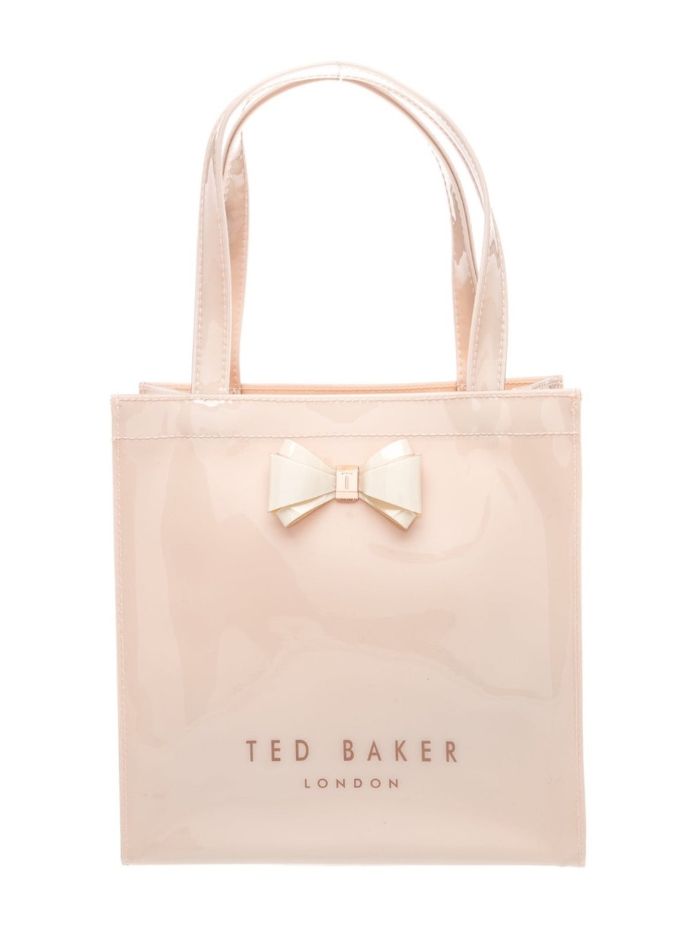 Ted Baker London ARYCON Blush Patent Tote with Cream Bow